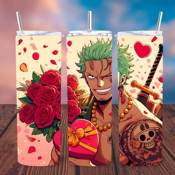 Anime One Piece Zoro Roronoa Valentine's Day 20 oz Tumbler Cup - Picture 1 of 4